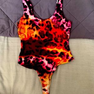 Multi-color animal print bodysuit